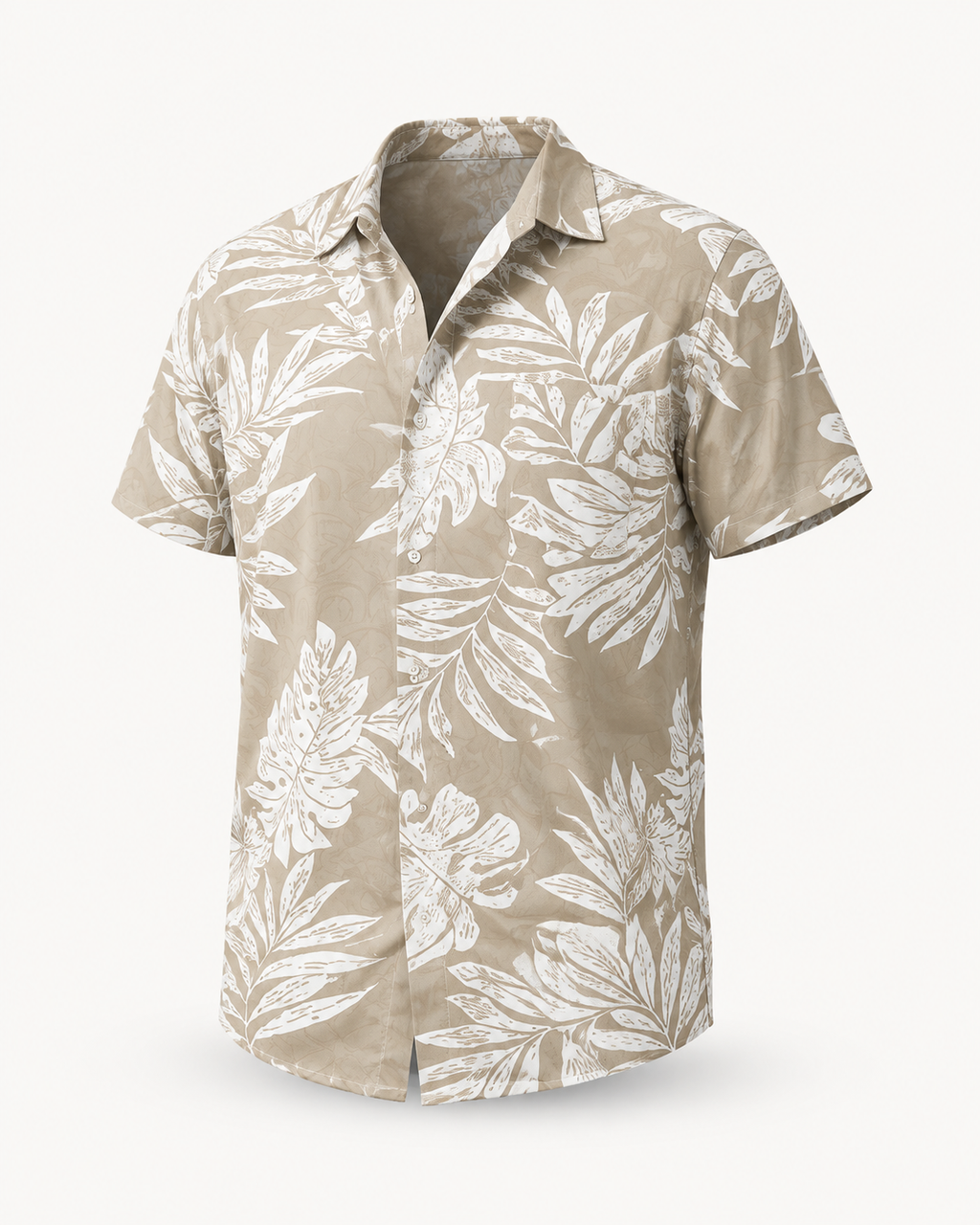 Men's Sage Tropical Leaf Short-Sleeve Shirt