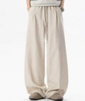 Women's Beige Wide-Leg Drawstring Pants