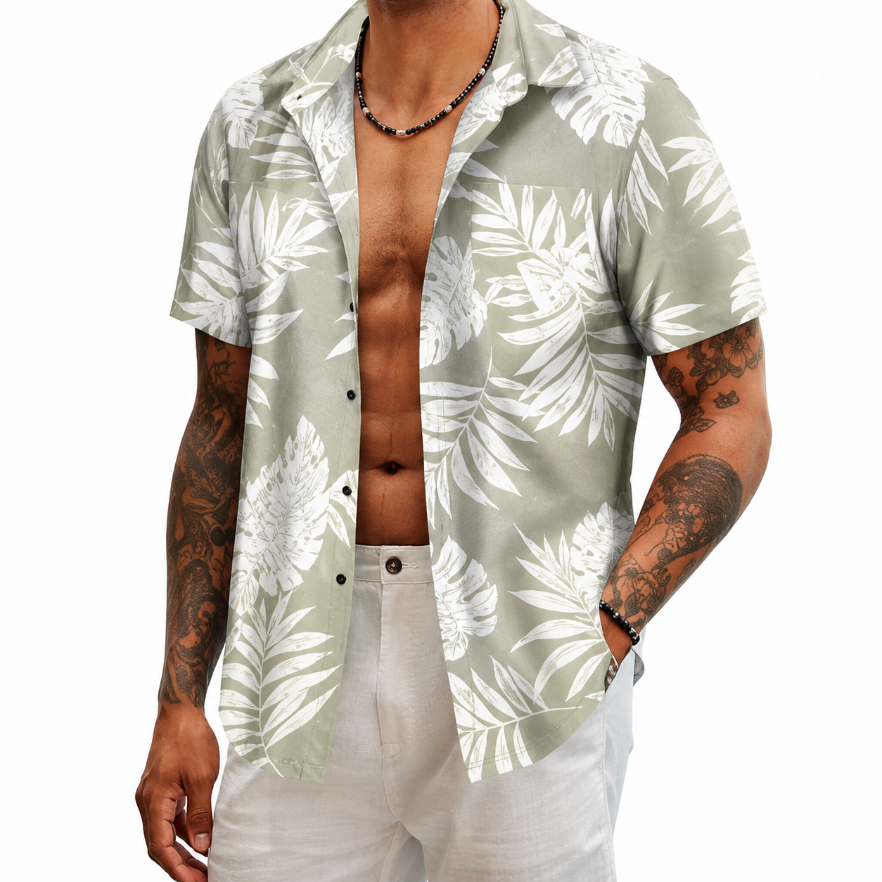Men’s Floral Print Short Sleeve Shirt